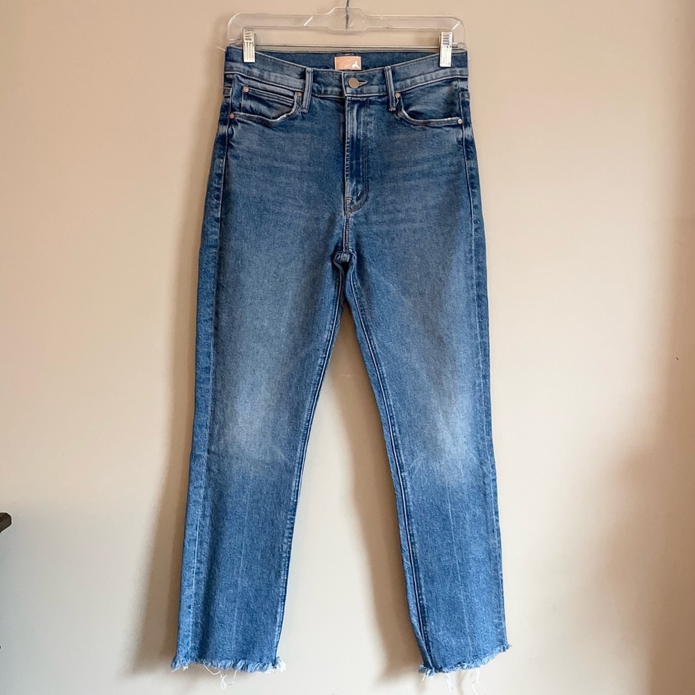 MOTHER Denim The Mid Rise Dazzler Ankle Fray Jeans in Other Moods Size 29